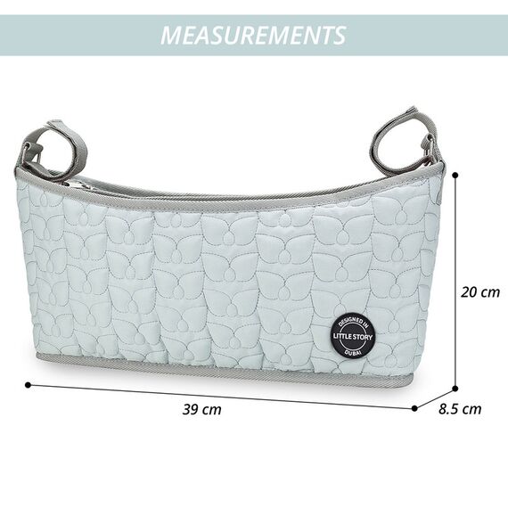 Little Story Premium Stroller Bag Quilted Blue, Color: Blue, 14 image