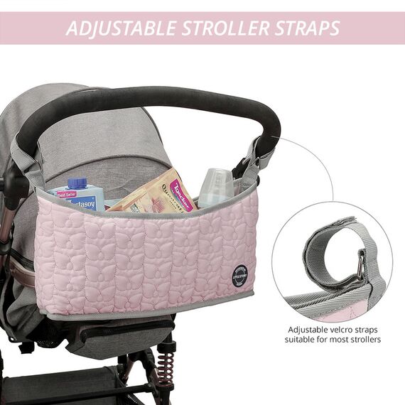 Little Story Premium Stroller Bag Quilted Blue, Color: pink, 2 image