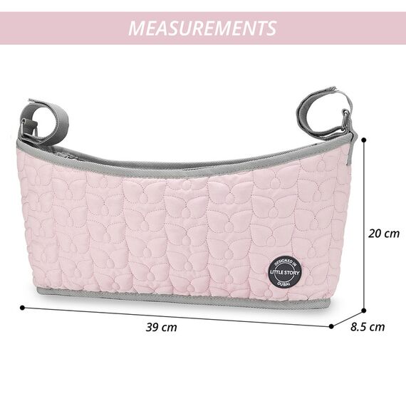 Little Story Premium Stroller Bag Quilted Blue, Color: pink, 14 image