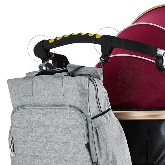 Little Story Styler Diaper Backpack Black, Color: Grey, 9 image