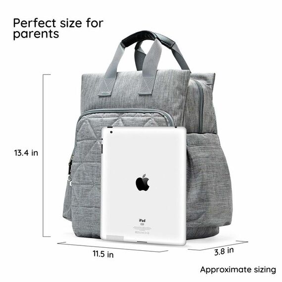 Little Story Styler Diaper Backpack Black, Color: Grey, 12 image