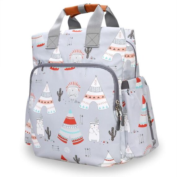 Little Story Styler Diaper Backpack Black, Color: Polar Bear Grey