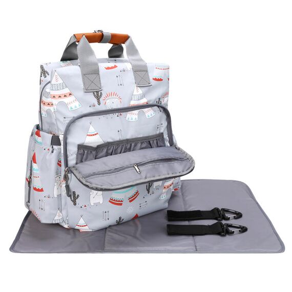 Little Story Styler Diaper Backpack Black, Color: Polar Bear Grey, 2 image