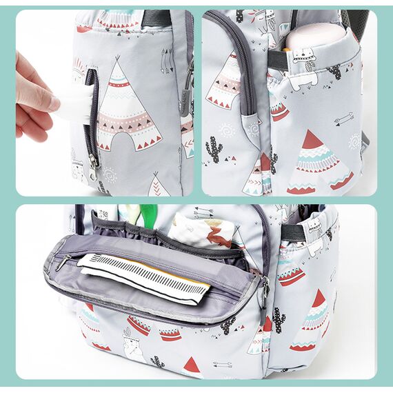 Little Story Styler Diaper Backpack Black, Color: Polar Bear Grey, 16 image