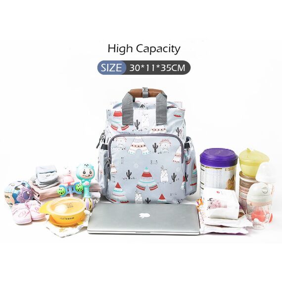 Little Story Styler Diaper Backpack Black, Color: Polar Bear Grey, 25 image