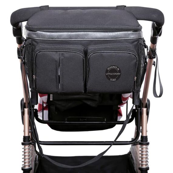 Little Story Stroller Organizer Travel Bag Black, Color: Black, 14 image