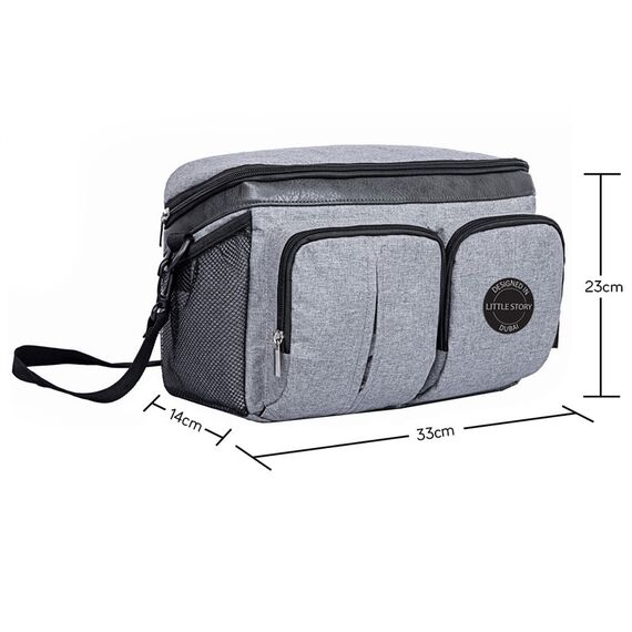 Little Story Stroller Organizer Travel Bag Black, Color: Grey, 24 image