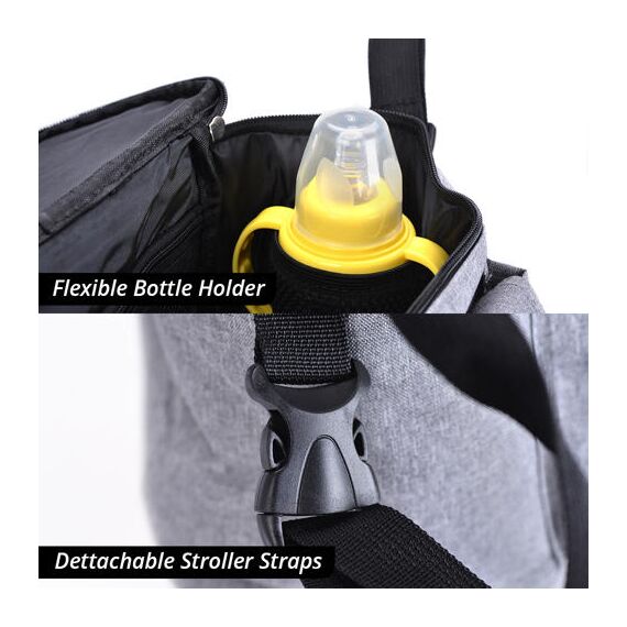 Little Story Stroller Organizer Travel Bag Grey, Color: Grey, 10 image
