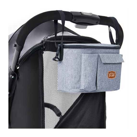 Little Story Stroller Organizer Travel Bag Grey, Color: Grey, 14 image