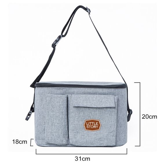 Little Story Stroller Organizer Travel Bag Grey, Color: Grey, 20 image
