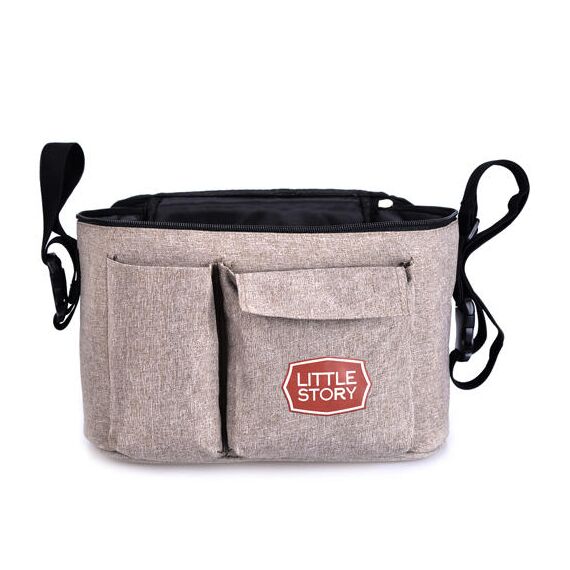 Little Story Stroller Organizer Travel Bag Grey, Color: Ivory