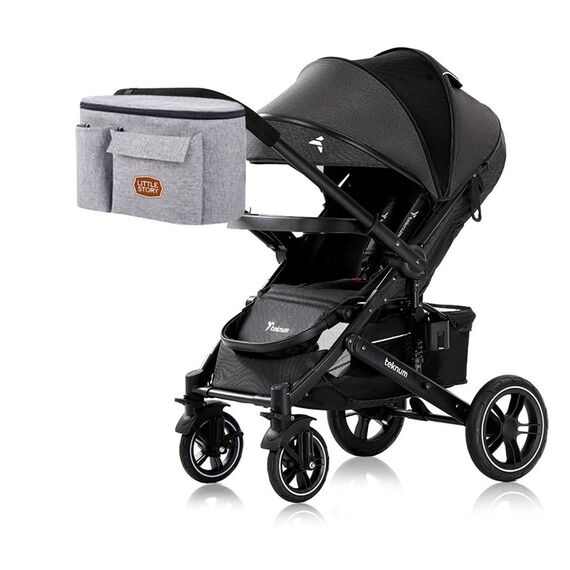 Little Story Stroller Organizer Travel Bag Grey, Color: Ivory, 13 image