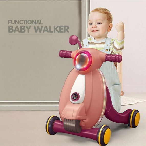Little Story Multifunctional Baby Walker With Light & Music Green, Color: pink, 4 image