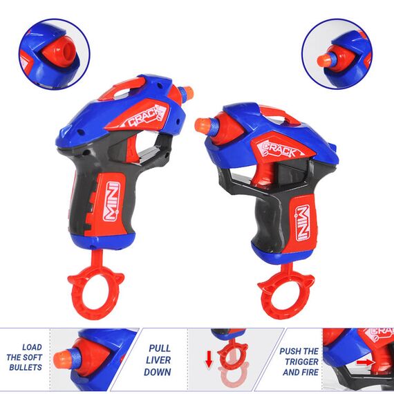 Little Story Kids Manual Mini Bullet Gun With 10 Soft Bullets Pack Of 2, 9 image