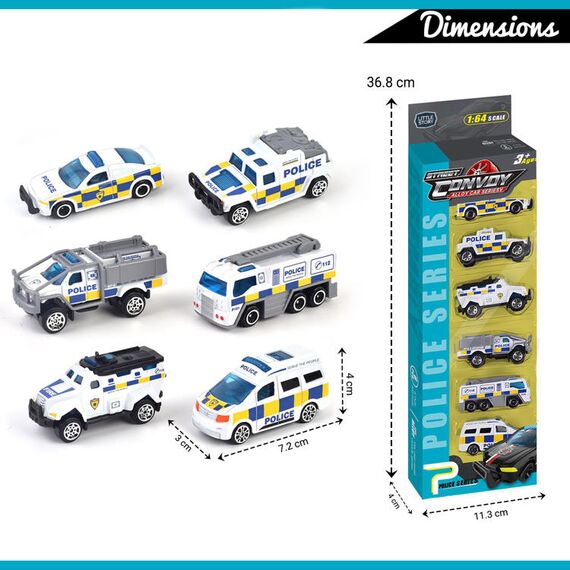 Little Story Alloy Sliding Police Toy Car 6 Pcs, 5 image