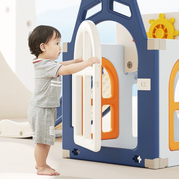 Little Story Boat House Activity Slide With Basketball Ring, Ball, Toy Storage And Telescope Role Play Game, 26 image