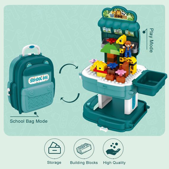 Little Story Role Play Zoological Park Animal World 200 Pieces 2 In 1 School Bag Set 3+ Years, 5 image