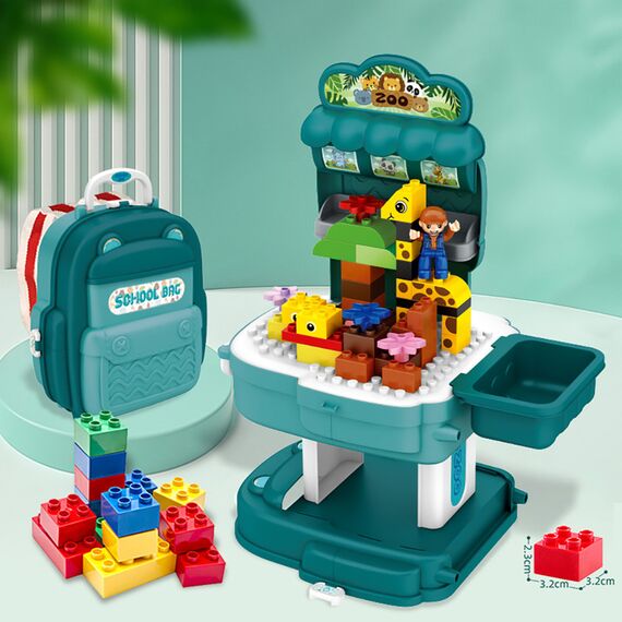 Little Story Role Play Zoological Park Animal World 200 Pieces 2 In 1 School Bag Set 3+ Years, 8 image