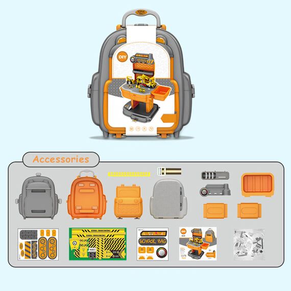Little Story Role Play Construction Site With Jcb Truck 239 Pieces 2 In 1 School Bag Set 3+ Years, 14 image