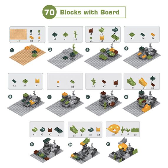 Little Story Diy T-Rex 3-In-1 Spinning Puzzle Block Table, Projection Drawing Board & Learning Table Set (81 Pcs), Stem Series - Multicolor, 11 image