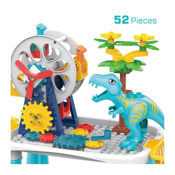 Little Story Diy Dinosaur Ferris Wheels Blocks Table (52Pcs), Stem Series - Multicolor, 11 image
