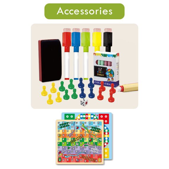 Little Story Artist Double Sided Handbag Drawing Board 31 Pcs With Board Games Green 3+ Years, 10 image