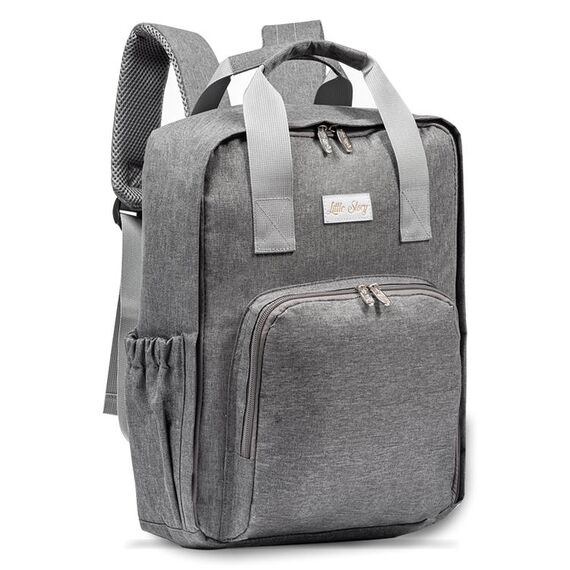Little Story Stylish Diaper Travel Backpack 14L With Changing Pad Grey, 11 image