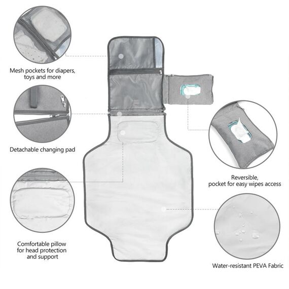 Little Story Diaper Changing Station Kit - Grey, 21 image