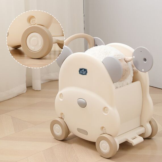 Little Story Portable Kids Toys Shopping And Storage Cart 6+ Months - Beige, 8 image