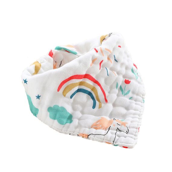 Little Story Muslin Bandana Bibs Set Of 2 Unicorn, 3 image