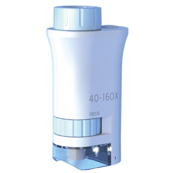 Little Story Scientific Portable Optical Microscope Toy (40-160X Zoom), Stem Series - Blue, 4 image