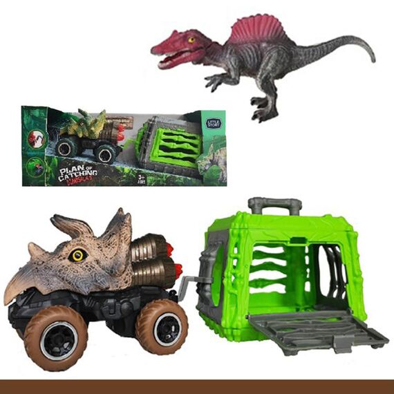 Little Story Kids Toy Pull Back Dinosaur With Cage, 3 image