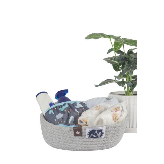 Little Story Multipurpose Cotton Rope Baskets Set Of 3 Grey, 13 image