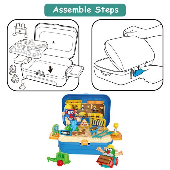 Little Story Role Play Construction Site Box With Dough Backpack 42 Pcs, 11 image