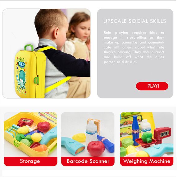 Little Story Role Play Supermarket Set Box Backpack 21 Pcs, 7 image