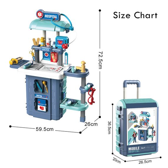 Little Story Role Play Doctor Hospital Luggage Case 38 Pieces 3 In 1 Mode With Light And Sound 3+ Years, 11 image