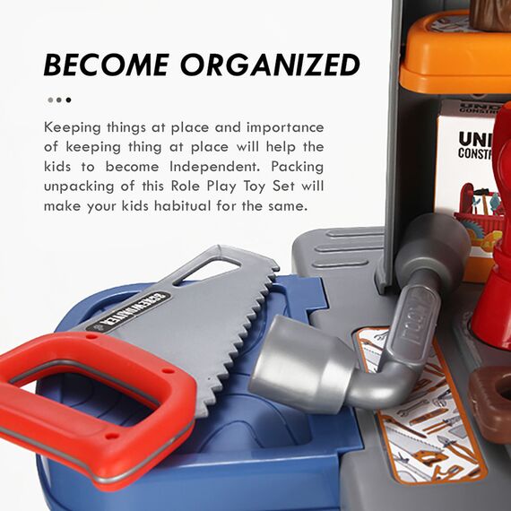 Little Story Role Play Mechanic Tools Table Luggage Case 39 Pieces 4 In 1 Mode 3+ Years, 5 image