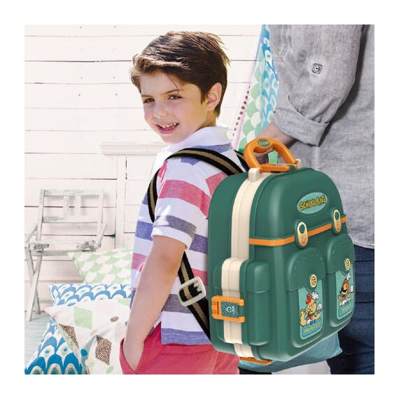 Little Story Role Play Chef / Kitchen / Restaurant Toy Set School Bag (21 Pcs) - Green, 3-In-1 Mode, 9 image