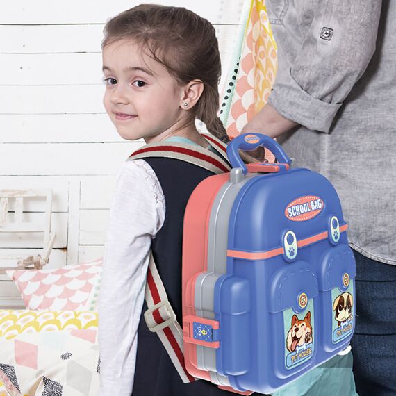 Little Story Role Play Animal Care / Pet House Toy Set School Bag (26 Pcs) - Blue, 3-In-1 Mode, 5 image