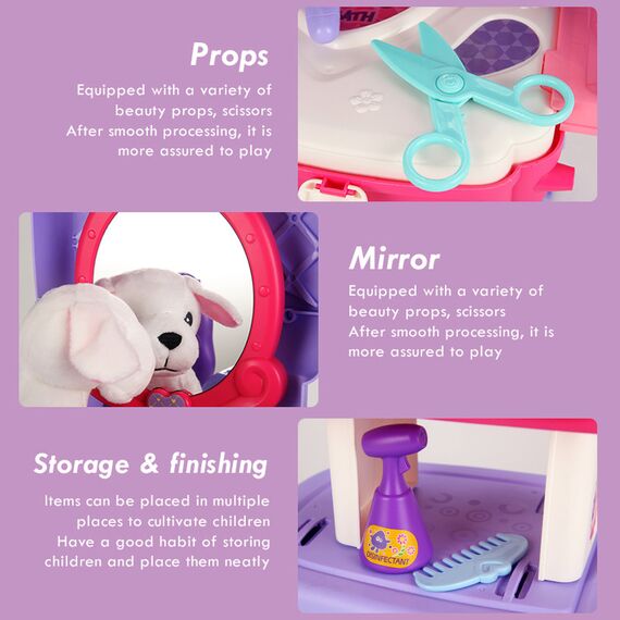 Little Story Role Play Animal Care Pet House Toy Set School Bag 21 Pcs Purple 3+ Years, 12 image