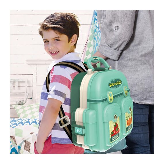 Little Story Role Play Shopkeeper / Supermarket Toy Set School Bag (36 Pcs) - Green, 3-In-1 Mode, 7 image