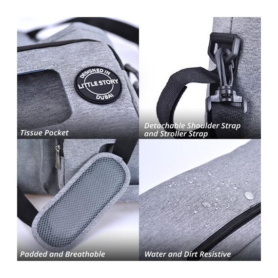 Little Story Stroller Diaper Organizer Bag - Grey, 25 image