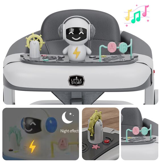Little Story Adjustable Baby Walker Foldable Lightweight Design With Interactive Toys 6–18 Months En1273-2020 Certified, 8 image