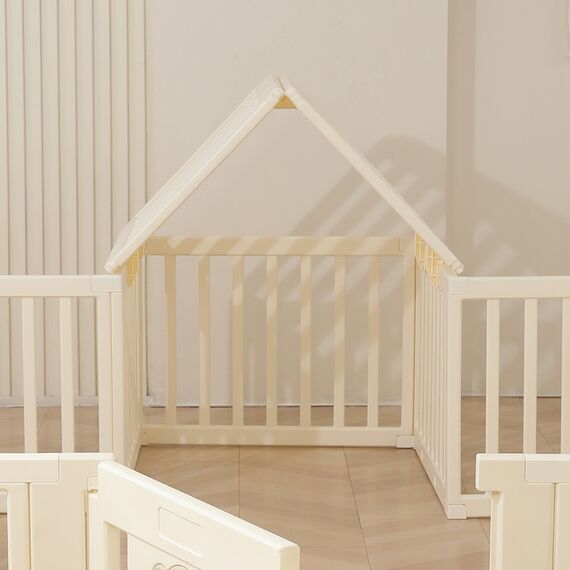 Little Story Portable Playpen With Bookshelf, Toy Storage And Play House, 8 image