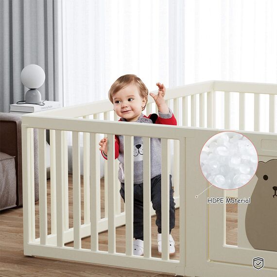 Little Story Portable Playpen With Bookshelf, Toy Storage And Play House, 11 image