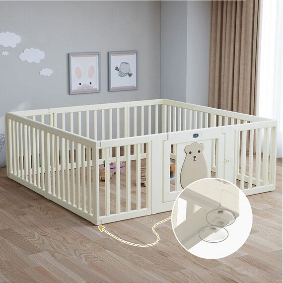 Little Story Portable Playpen With Bookshelf, Toy Storage And Play House, 25 image