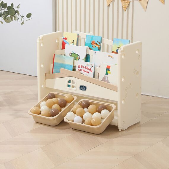 Little Story Portable Playpen With Bookshelf, Toy Storage And Play House, 35 image