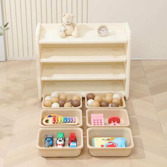 Little Story Portable Playpen With Bookshelf, Toy Storage And Play House, 47 image