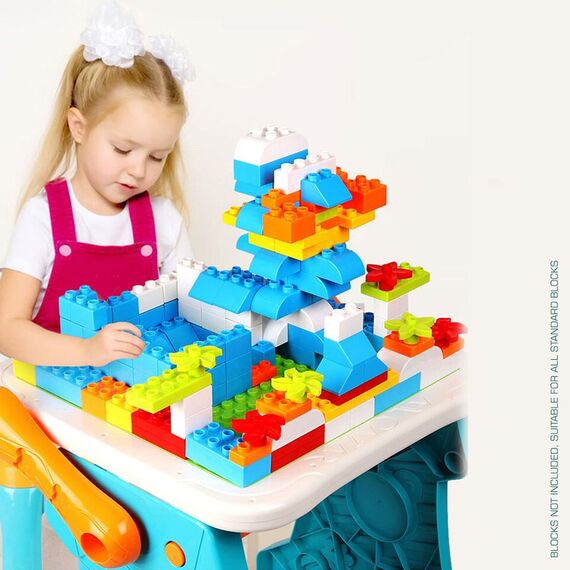 Little Story Double Sided 2In1 Blocks Table And Magnetic Learning Board Set With Chair 3+ Years - Multicolor, 9 image