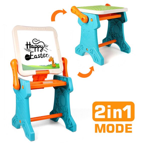 Little Story Double Sided 2In1 Blocks Table And Magnetic Learning Board Set With Chair 3+ Years - Multicolor, 28 image